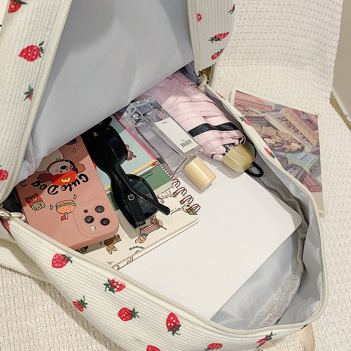 Backpack with Playful Strawberry Design Bowlift