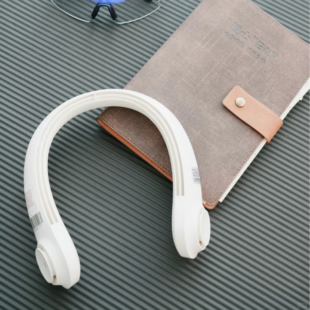 Unisex nan ergonomic neck fan bladeless with rechargeable battery, quiet motor, and adjustable airflow Bowlift
