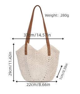 Hand-crocheted shoulder bag with reinforced straps Bowlift