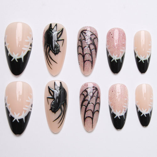 Creative spider design artificial nails Bowlift