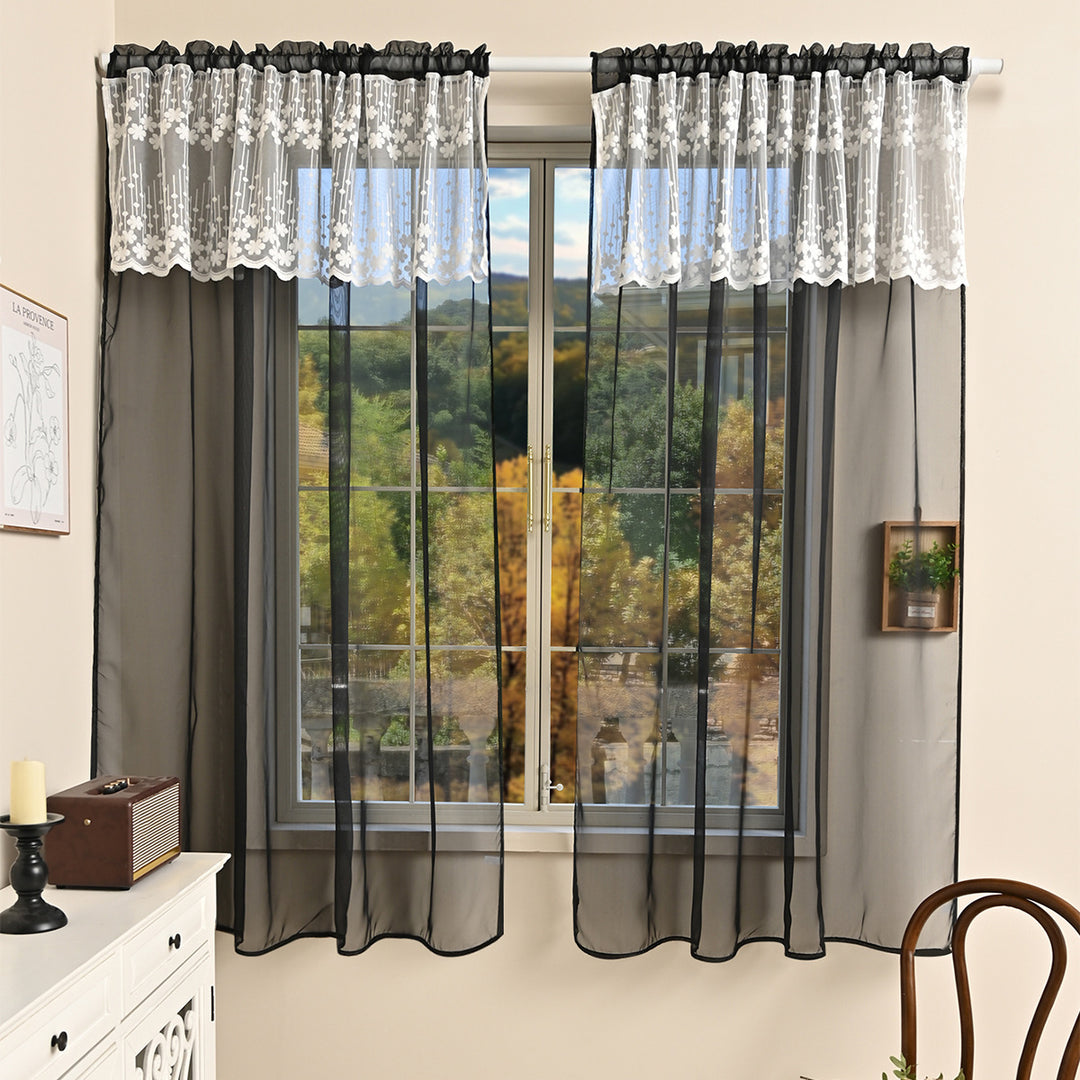 Elegant Sheer Lace Curtain Panels