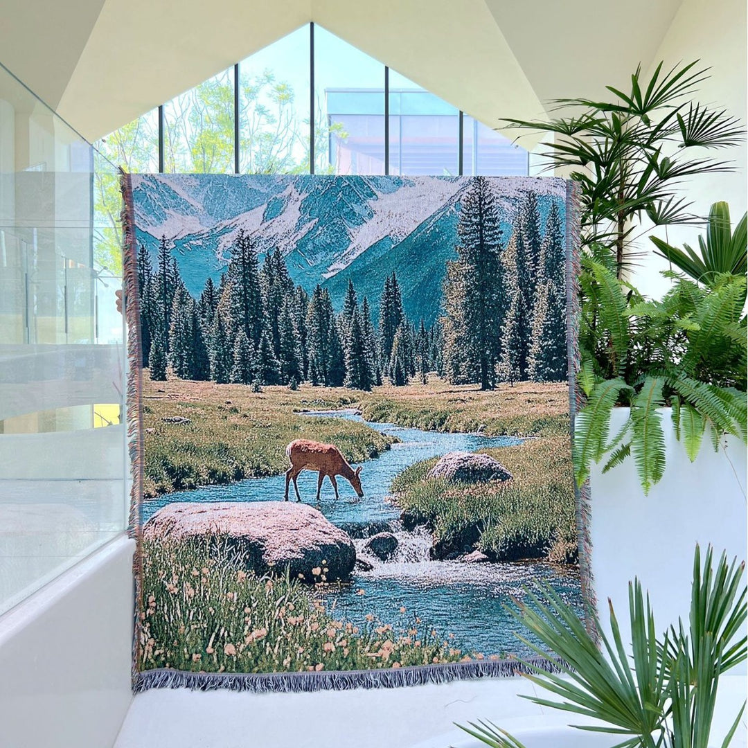 Scenic Nature Woven Throw Blanket