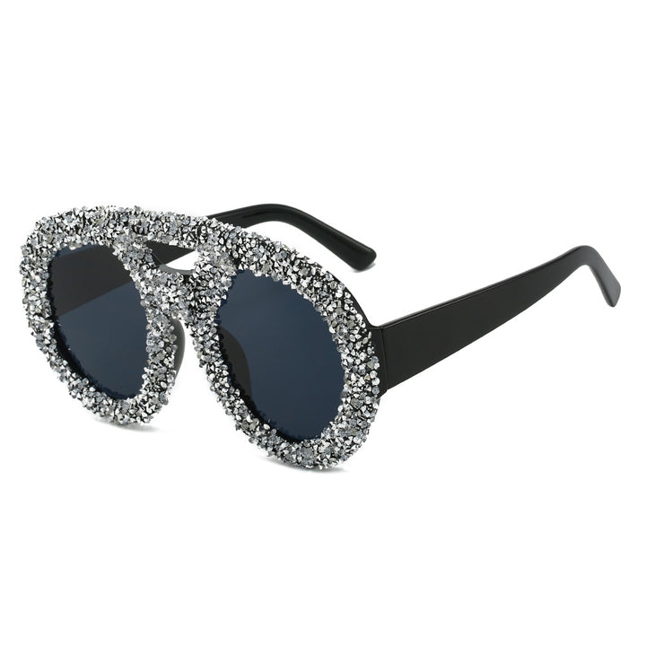 Women's fashionable sunglasses with glamorous rhinestone frame Bowlift