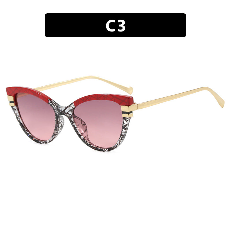 Ladies Cat-Eye Sunglasses with Elegant Metal Accents Bowlift