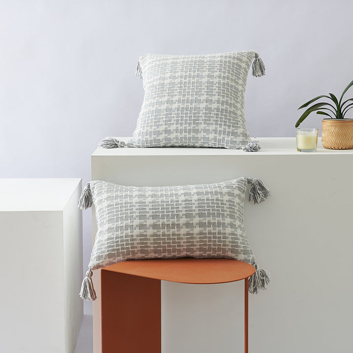 Textured Geometric Patterned Cushion
