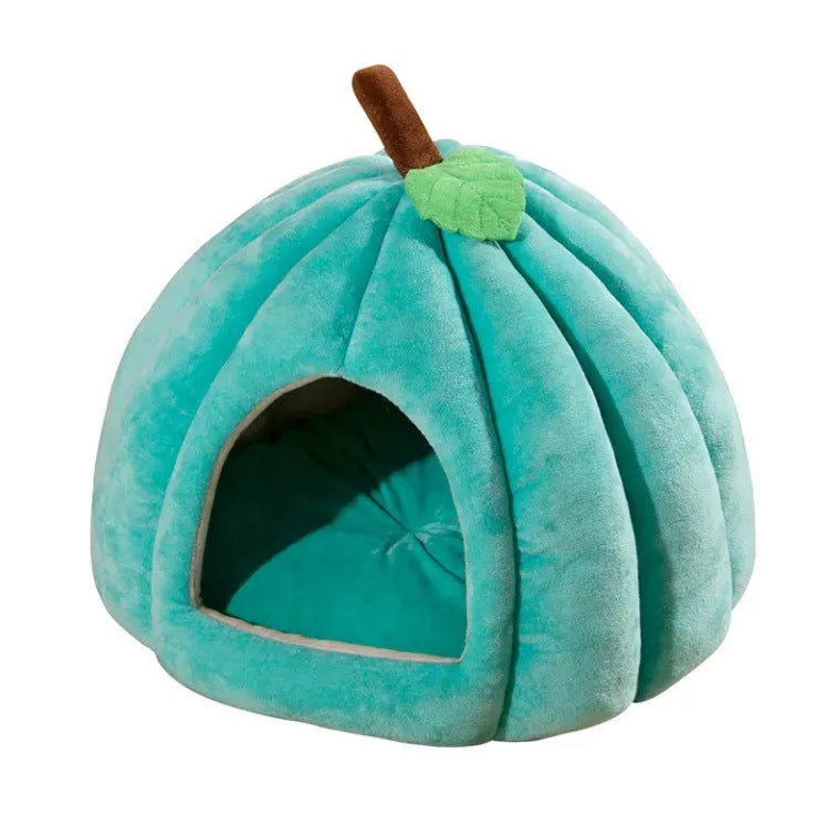 Pumpkin-Shaped Cozy  Hideaway Bed  Dog Bed