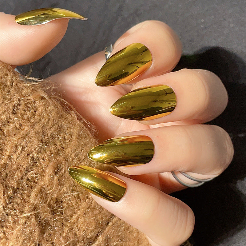 Metallic Stiletto Nail Enhancements Bowlift