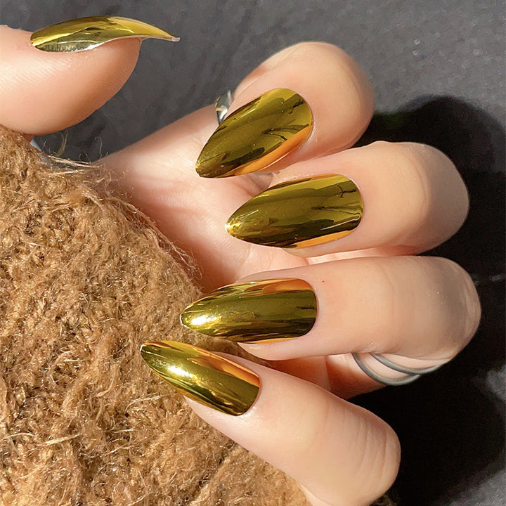 Metallic Stiletto Nail Enhancements Bowlift