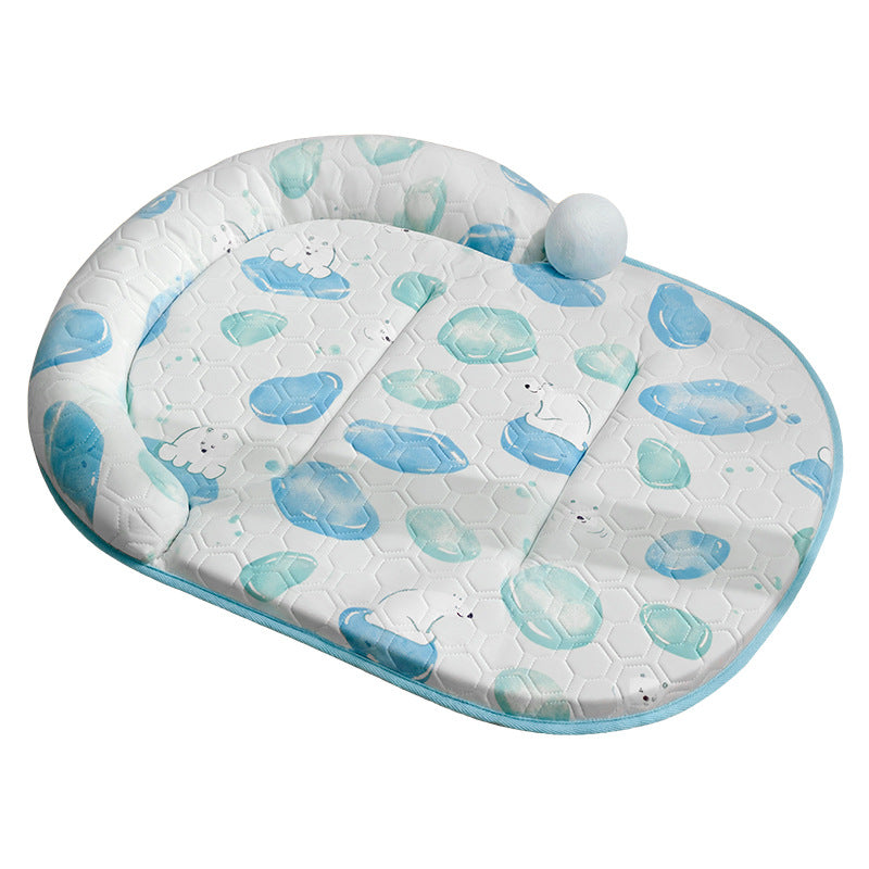 Unisex nan padded baby play mat with elevated headrest edge and non-slip bottom Bowlift