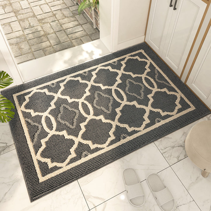 Plush Geometric Kitchen Runner Mat Bowlift