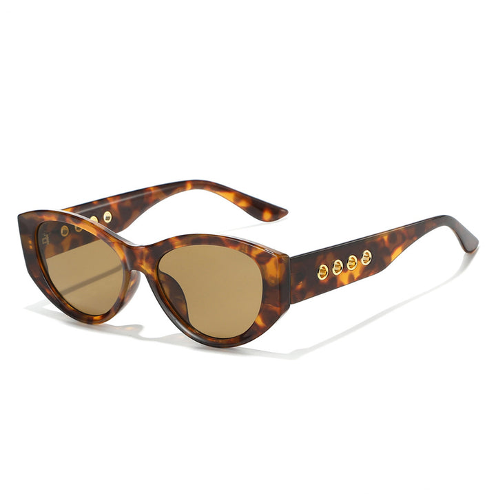 Cat-Eye Sunglasses with Decorative Gold Accents Bowlift