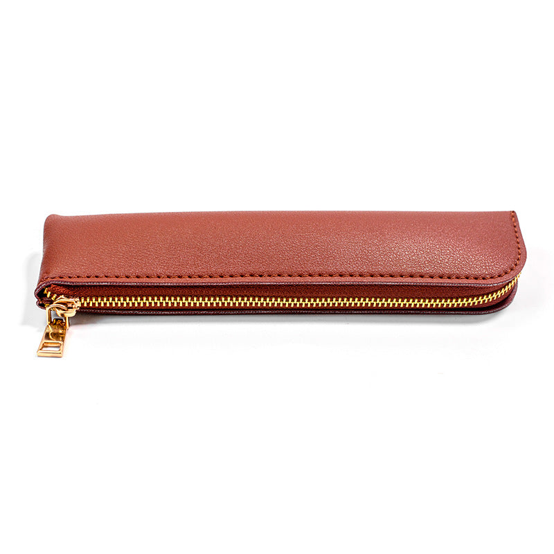 Premium Leather Zippered Pencil Case Bowlift