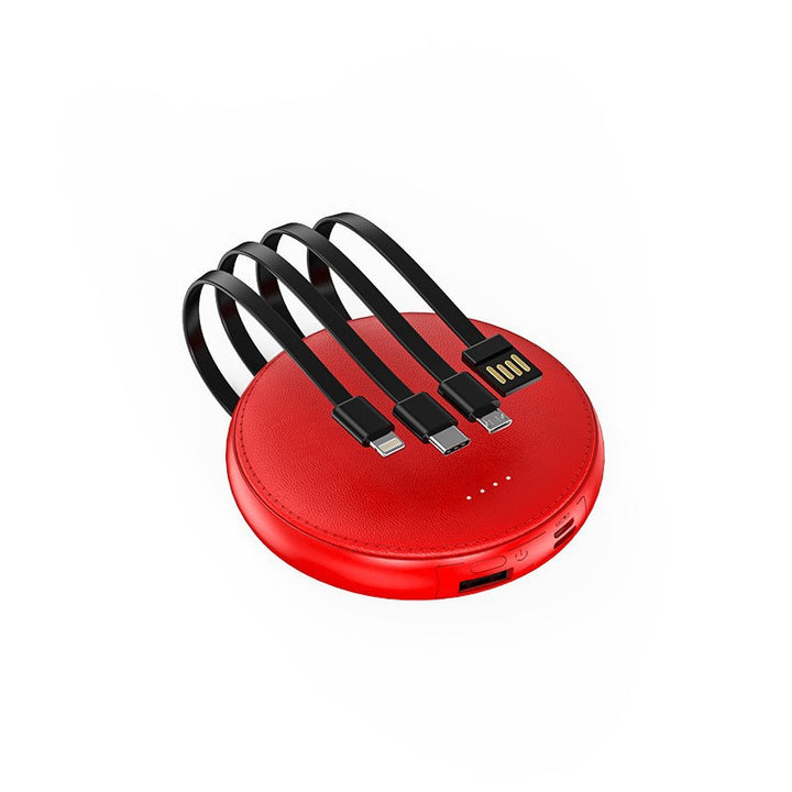 Portable charger with integrated cable management and LED display Bowlift