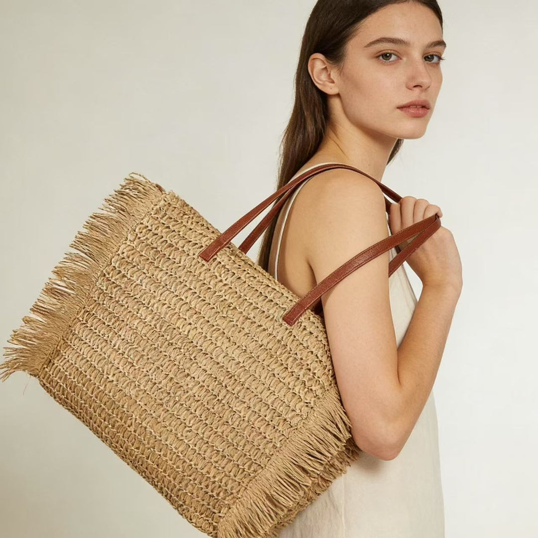 Elegant Raffia Shopping Bag Bowlift