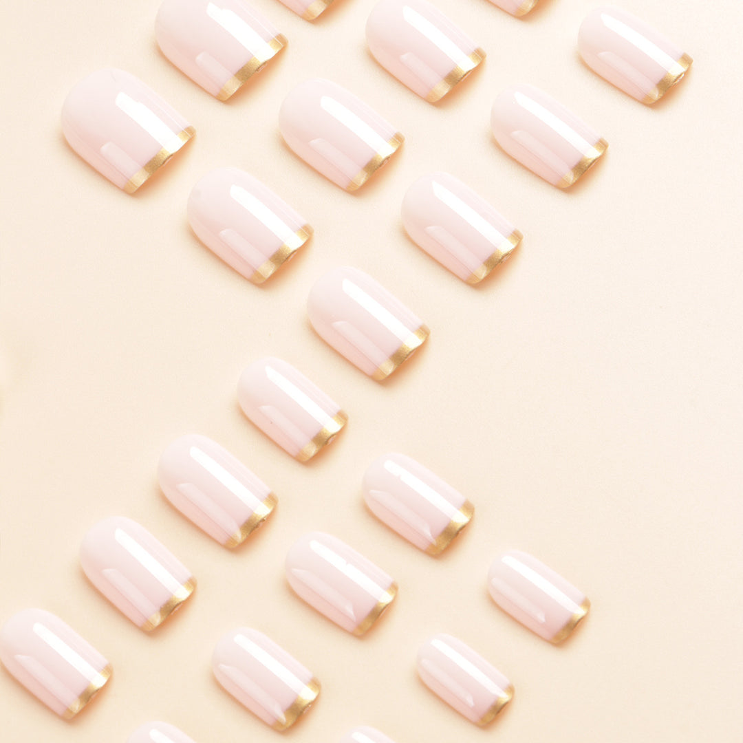 Elegant Glossy French Nail Tips Bowlift