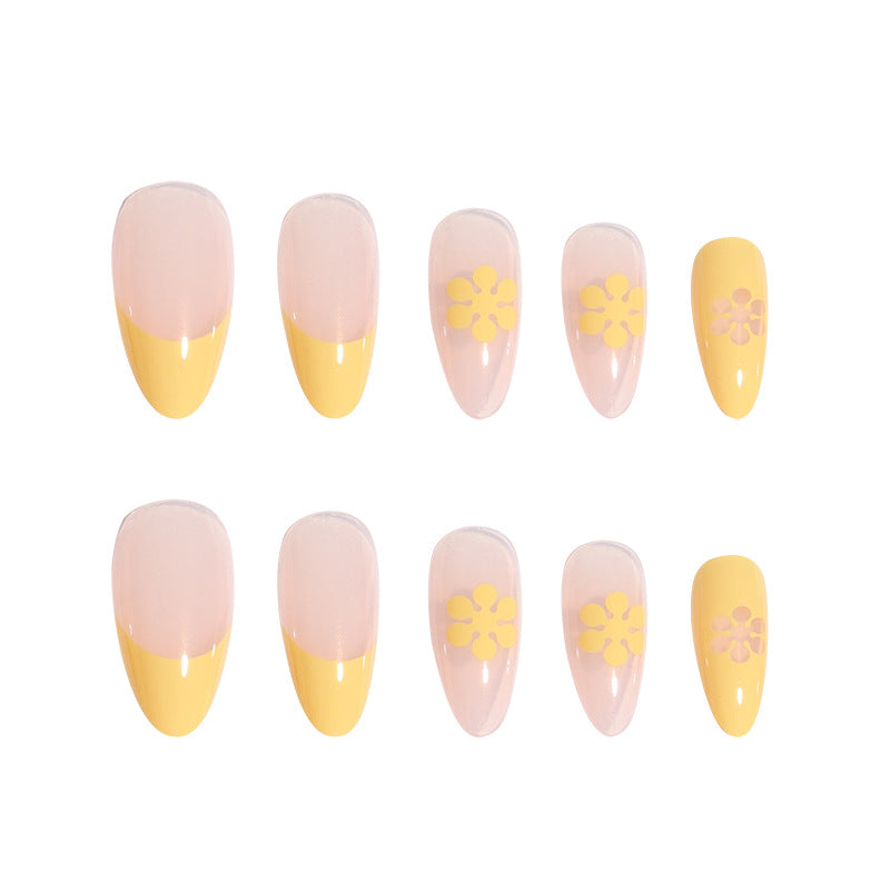 Floral-Designed Glossy Press-On Nails Bowlift