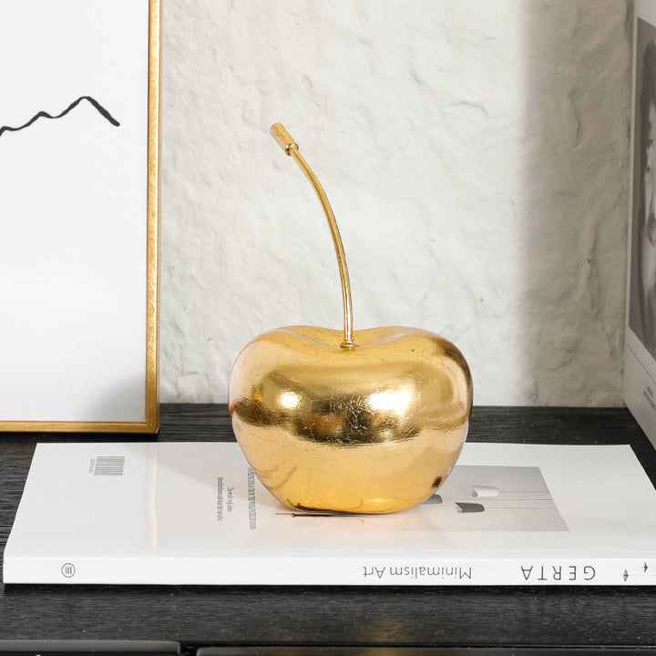 Decorative Gold Apple Sculpture