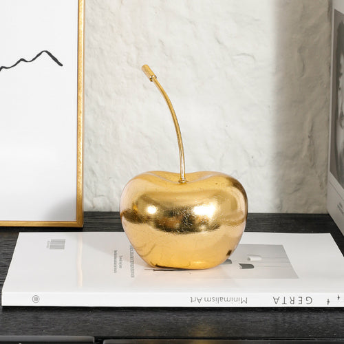 Decorative Gold Apple Sculpture