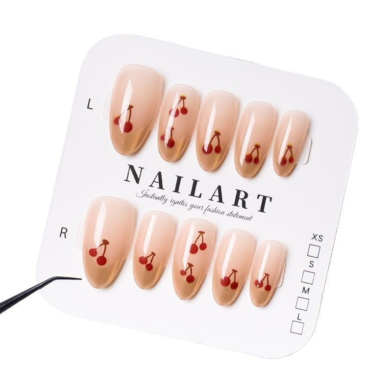 Premium Cherry Blossom Press-On Nail Set Bowlift