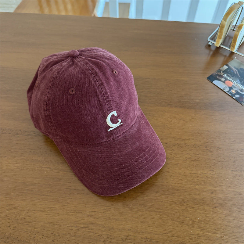 Men's Vintage-Inspired Washed Denim Cap Bowlift