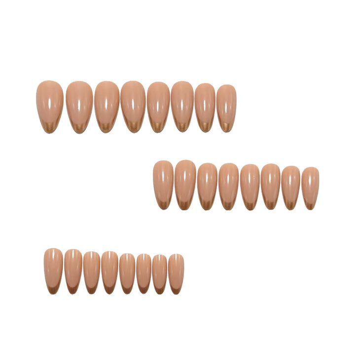 Artificial nails in elegant stiletto design with golden accents Bowlift