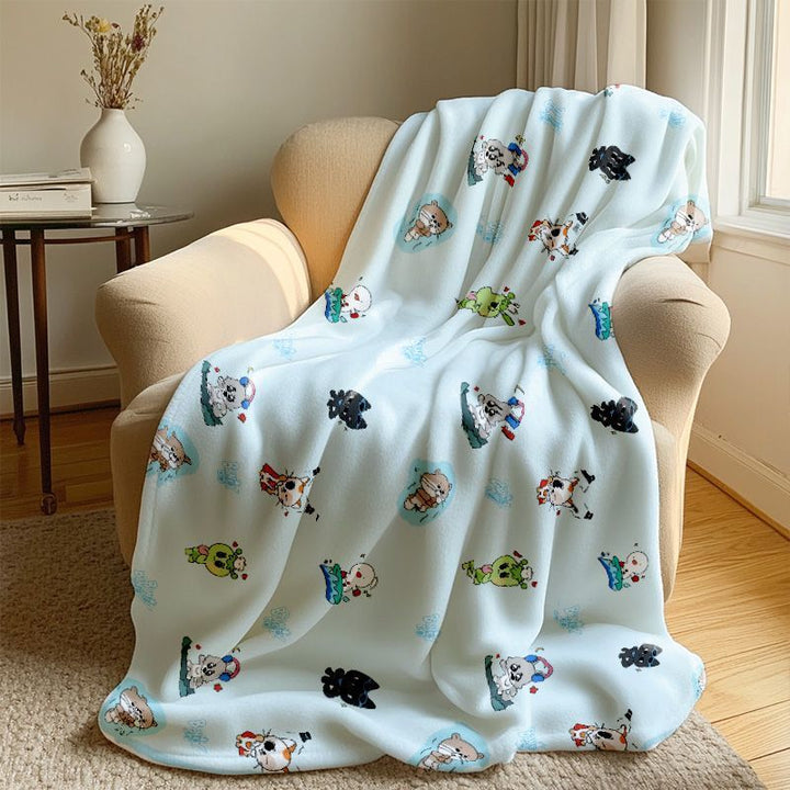 Cartoon-Themed Soft Fleece Throw Blanket