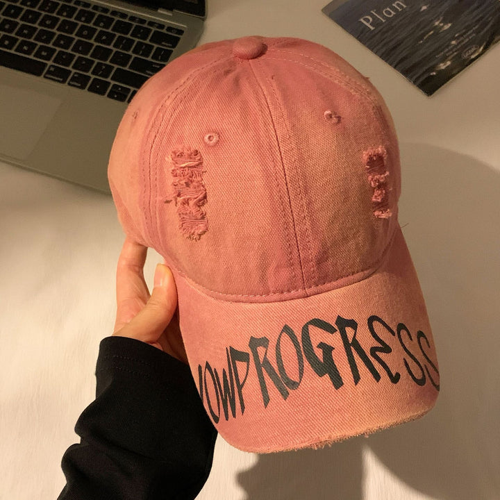 Women's Distressed Cotton Baseball Cap Bowlift 1784188446