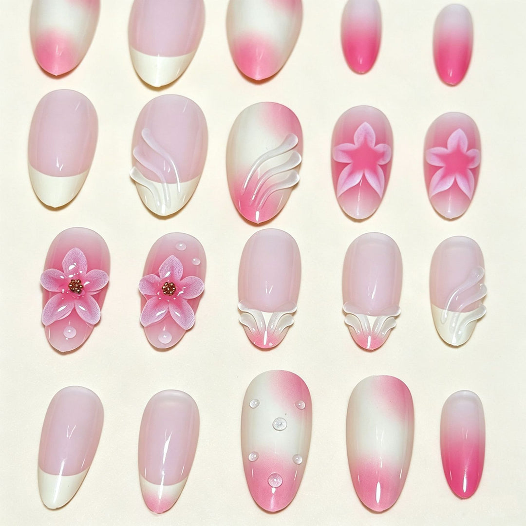 Elegant Press-On Nail Tips with Decorative Bow Bowlift