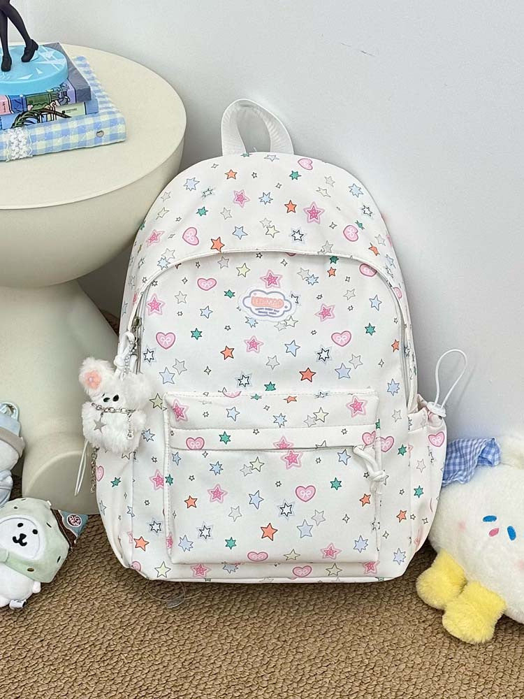 Charming Star and Heart Pattern Backpack