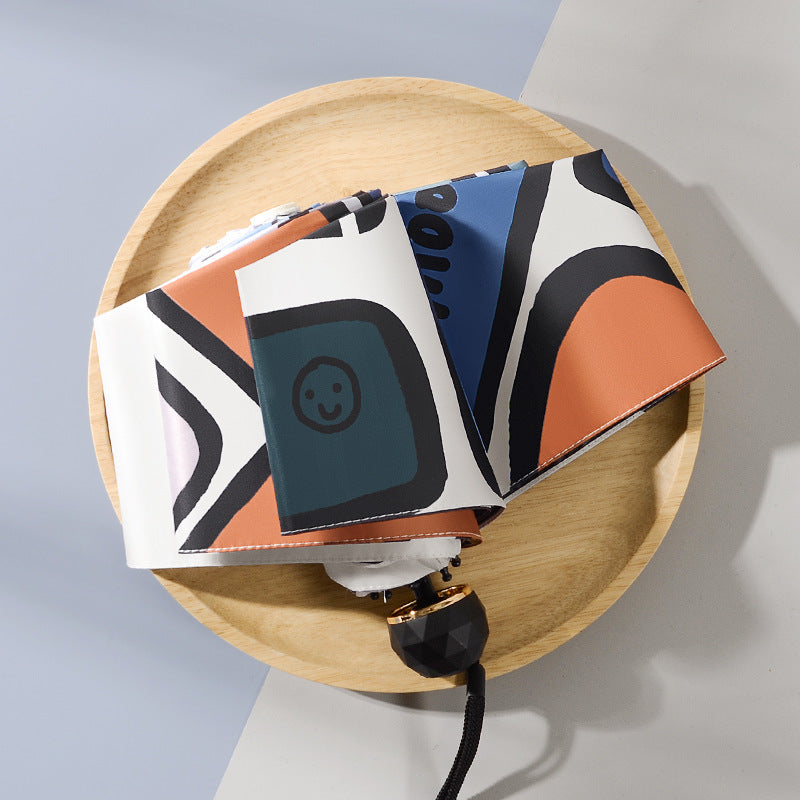 Women's Foldable Umbrella with Unique Graphic Design Bowlift