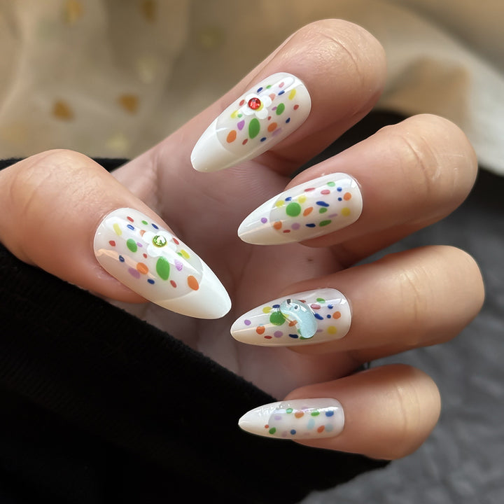 Colorful Artistic Press-On Nail Set Bowlift