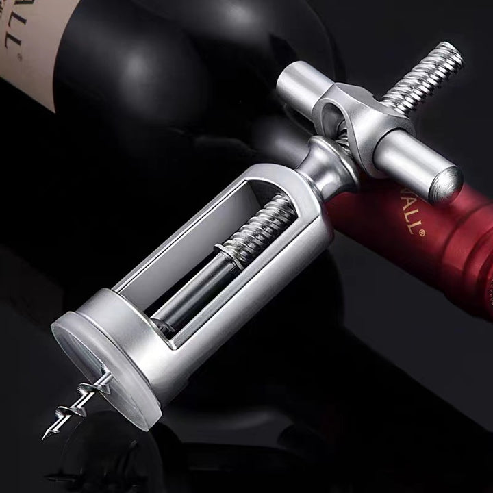 Stainless Steel T-Handle Lever Corkscrew Wine Bottle Opener Bowlift