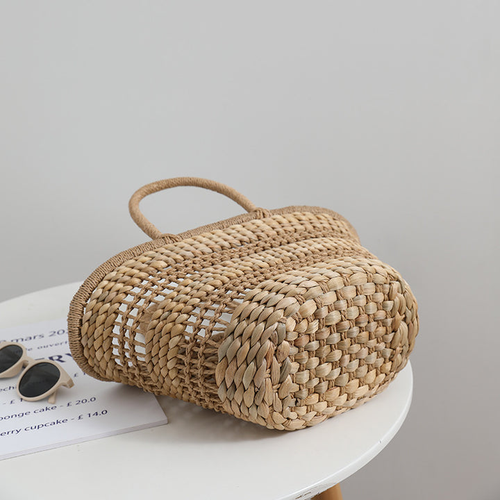 Handmade rattan bag with a removable lining insert Bowlift