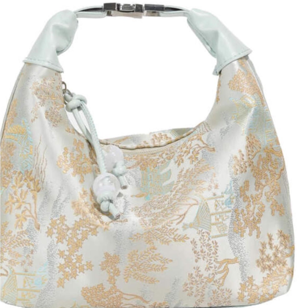 Floral-Patterned Handheld Evening Bag Bowlift