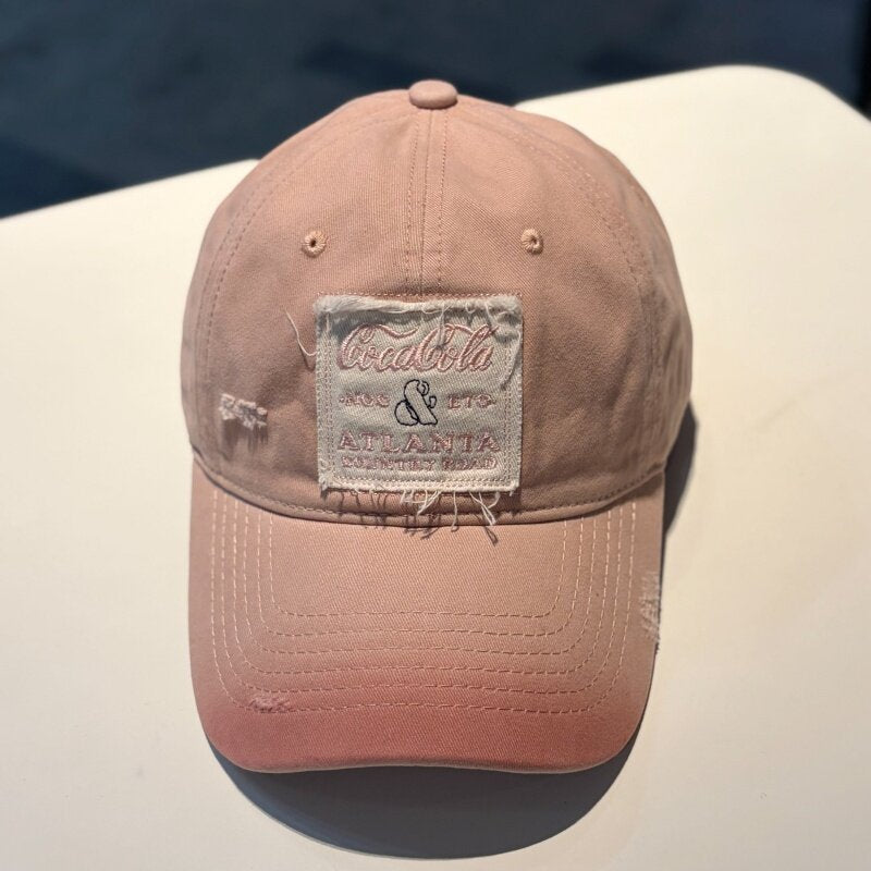 Unisex Vintage-Inspired Distressed Cap Bowlift
