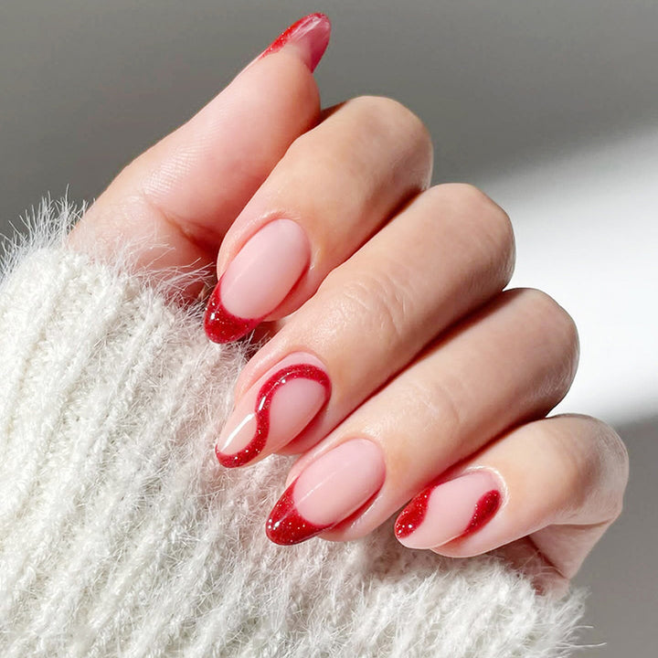 Stylish French Tip Press-On Nails Set Bowlift