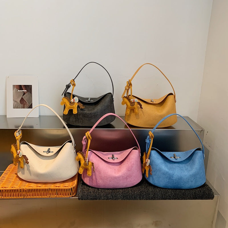 Elegant Soft-Suede Shoulder Bag Bowlift
