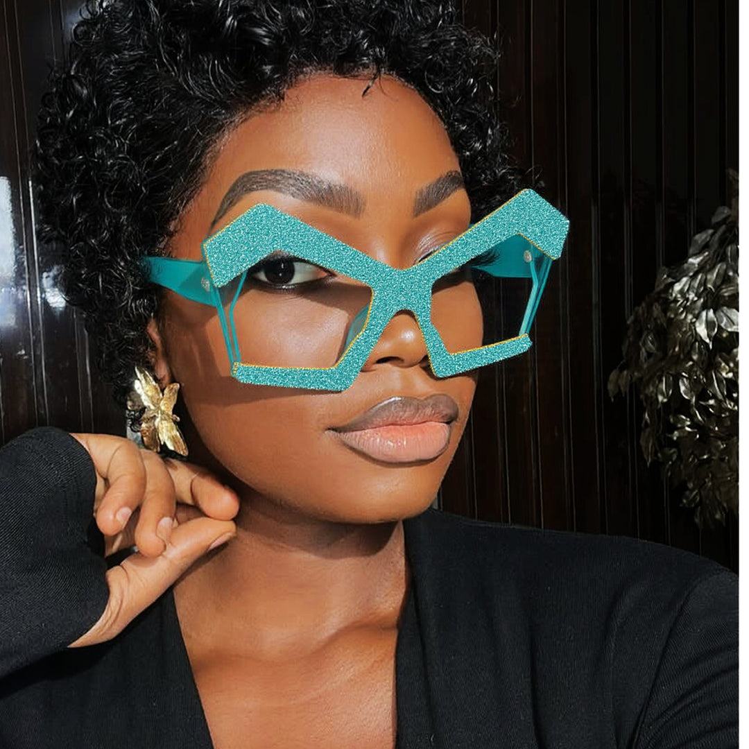 Women's Sparkling Cat-Eye Sunglasses with Extravagant Rhinestone Frame Bowlift