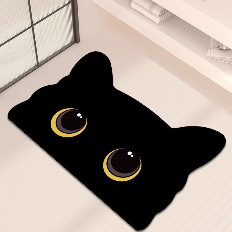 Cute Cartoon Cat-Shaped Bath Mat