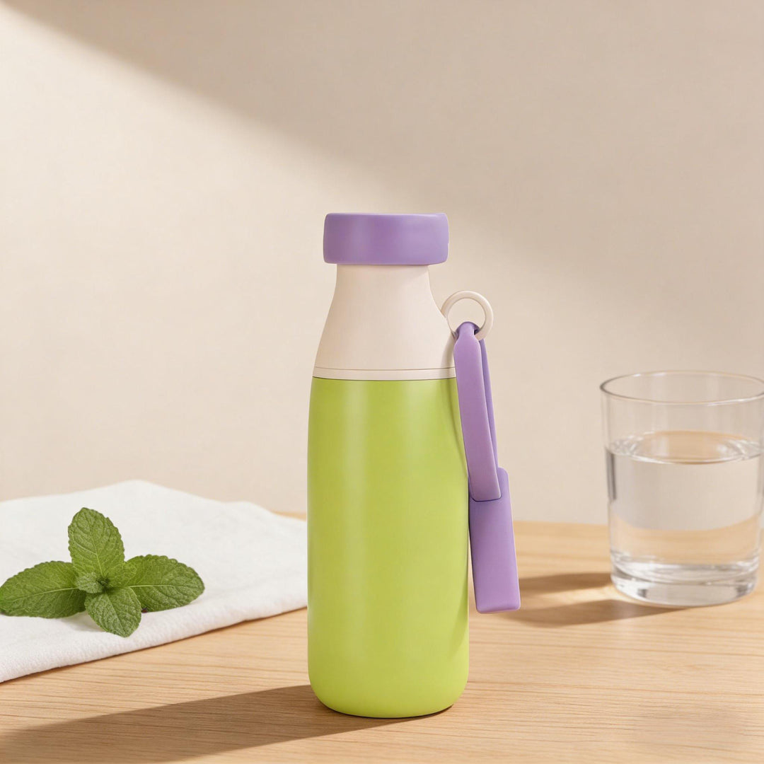 Ladies Insulated Sports Water Bottle with practical carrying strap Bowlift