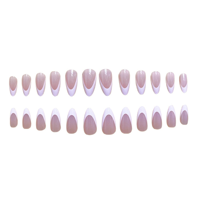 Elegant French Tip Almond-Shaped Nail Extensions Bowlift