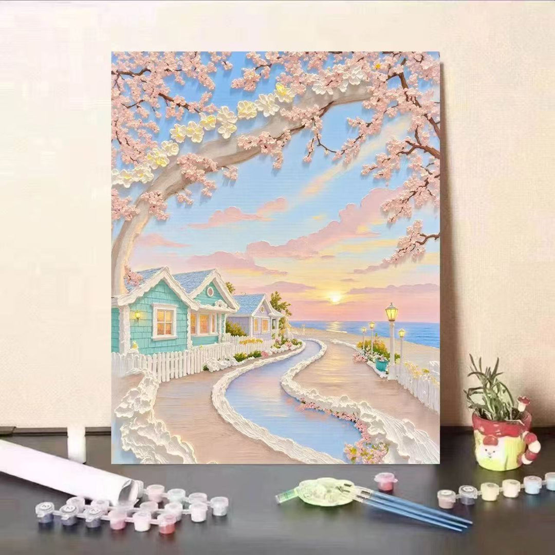 Landscape Themed Paint by Numbers Canvas Art Kit Bowlift