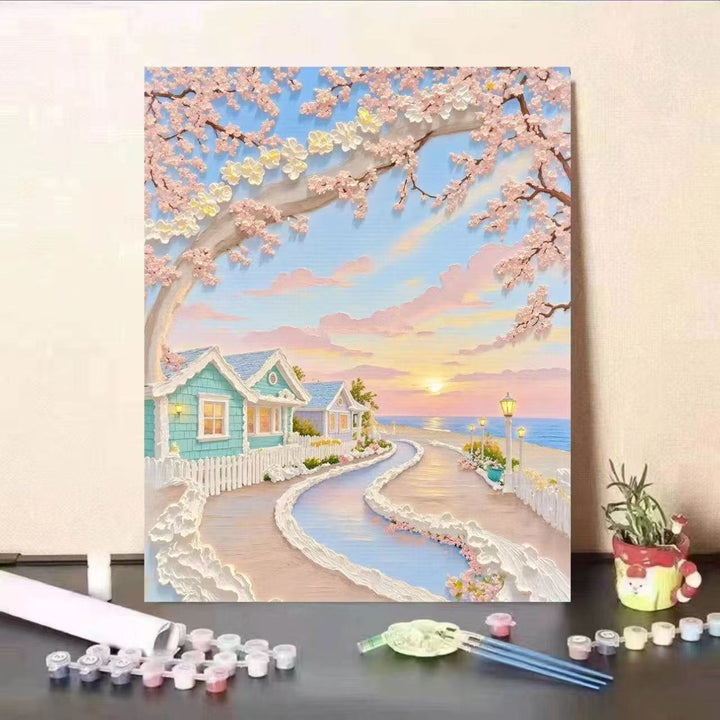 Landscape Themed Paint by Numbers Canvas Art Kit Bowlift