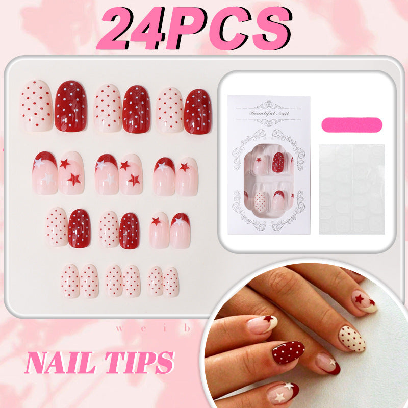 Decorative Star-Pattern Press-On Nails Bowlift