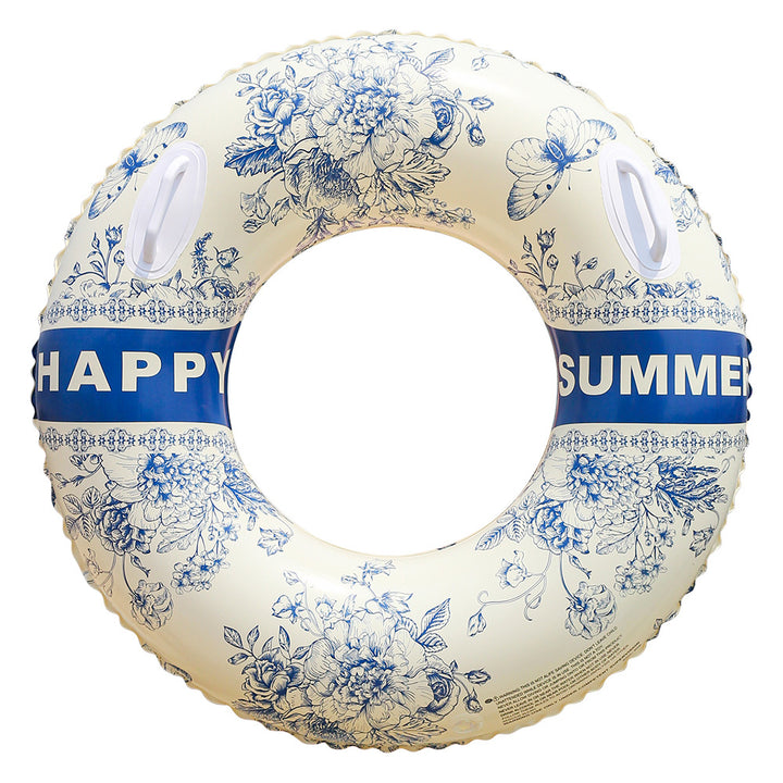 Unisex Elegant Swim Ring with Floral Motifs Bowlift