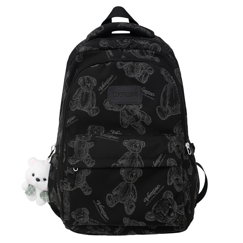 Backpack Made of Durable Nylon with Cute Bear Pattern Bowlift