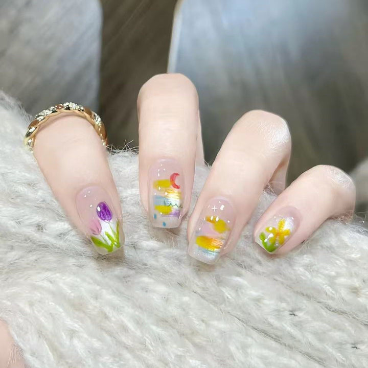 Artificial Nails In Elegant Glitter Finish Bowlift