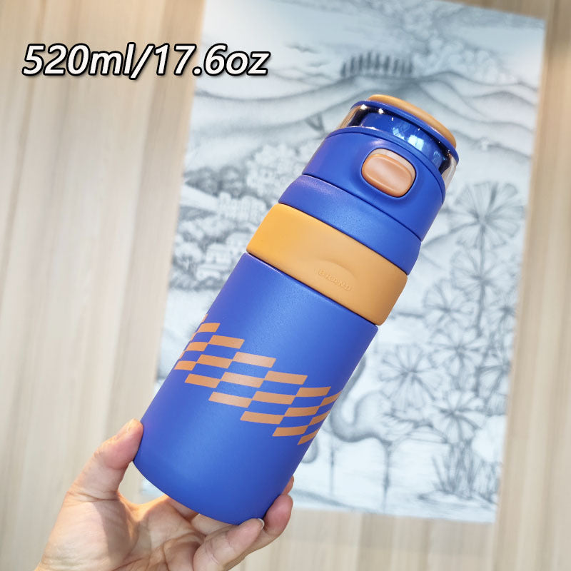 Women's BPA-free water bottle with innovative safety closure Bowlift