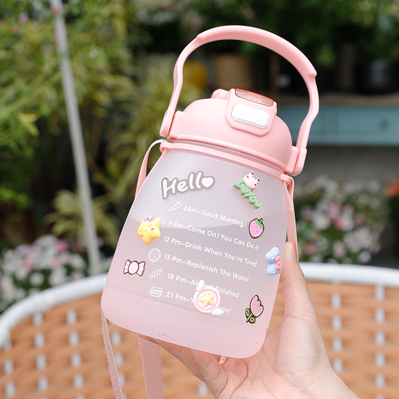Women’s large water bottle with motivating time display Bowlift