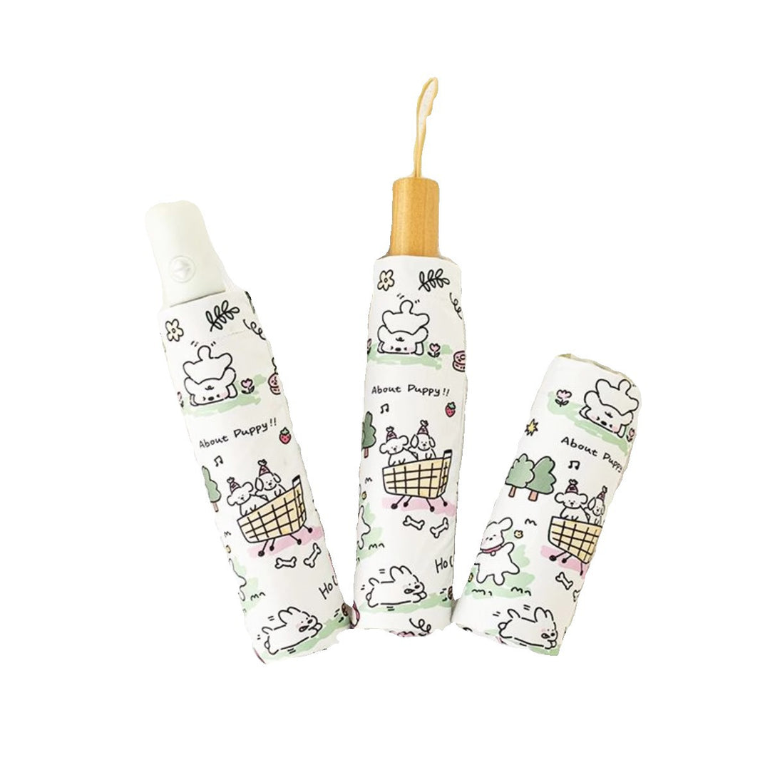 Women Automatic Mini Umbrella with Vibrant Animal Design Bowlift